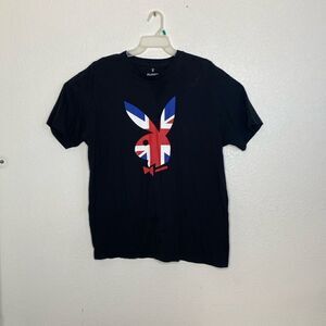 PLAYBOY British Rabbit Head Black T Shirt Size XL